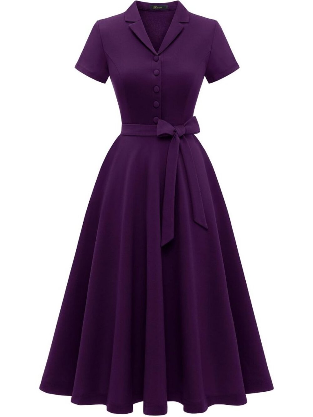 Wedtrend Women's Short Sleeve Cocktail Party Dress Work Church Dress - Grape